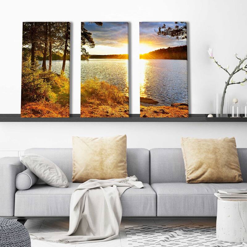 "Algonquin 1" by Elena Elisseeva 3 Piece Set on Canvas Bed Bath